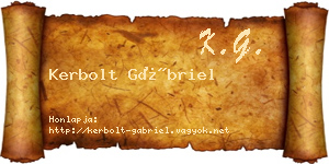 Kerbolt Gábriel névjegykártya